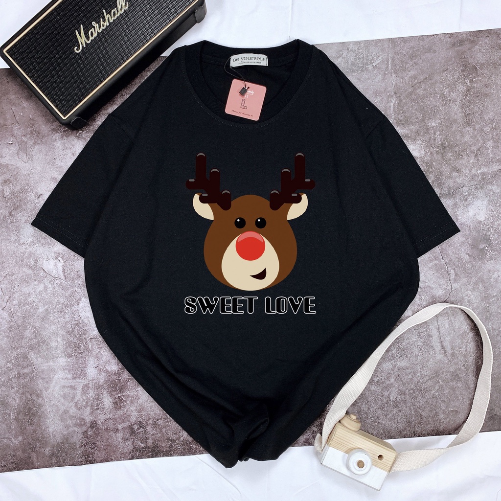 Áo Thun Tay Ngắn Unisex Đủ Size M L XL - TUẦN LỘC REINDEER NOEL GIÁNG SINH