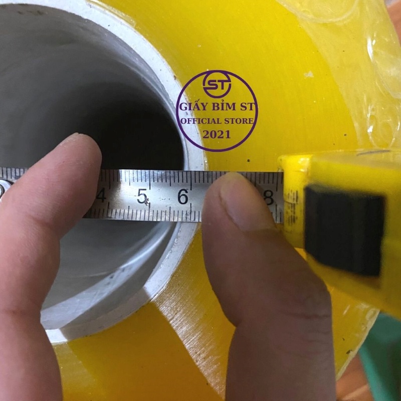 Băng dính đóng hàng 1kg lõi mỏng 3mm (Combo 6 cuộn) màu vàng trong, trắng trong.