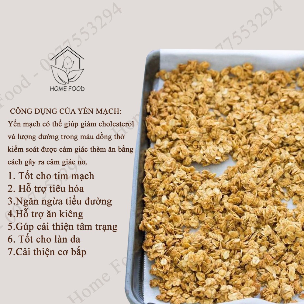Hạt yến mạch nướng mật ong nguyên chất vị dừa - Home Food | BigBuy360 - bigbuy360.vn