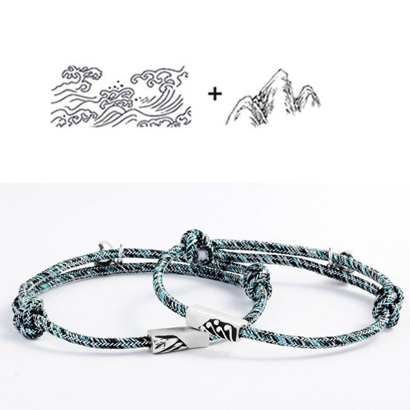 Bộ 2 Vòng Tay Tình Bạn Với Mặt Dây Chuyền Từ Tính