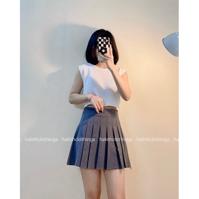 Chân váy tennis xếp ly màu xám, màu đen M859