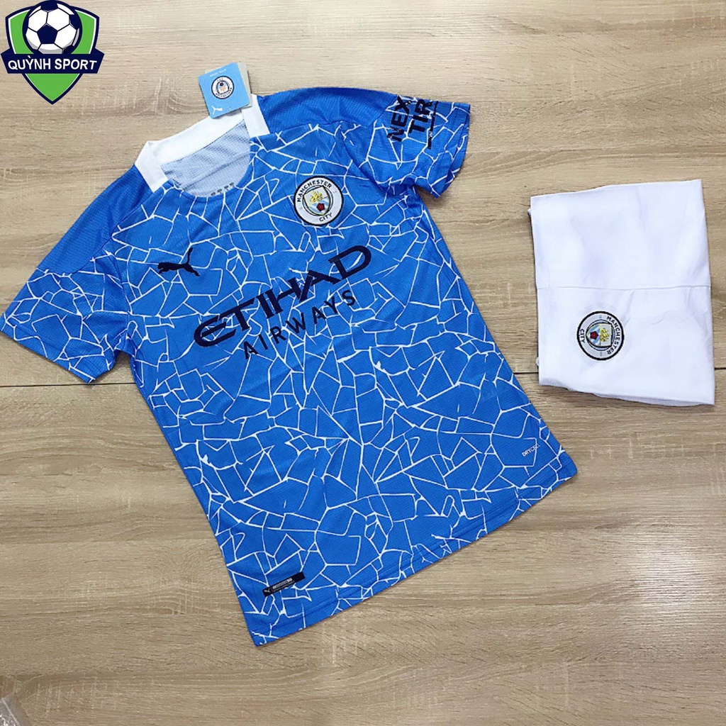 Áo Bóng Đá, Áo Đá Banh CLB Manchester City - Chuẩn Mẫu Thi Đấu - Vải Polyester Thái Gai Lưới !