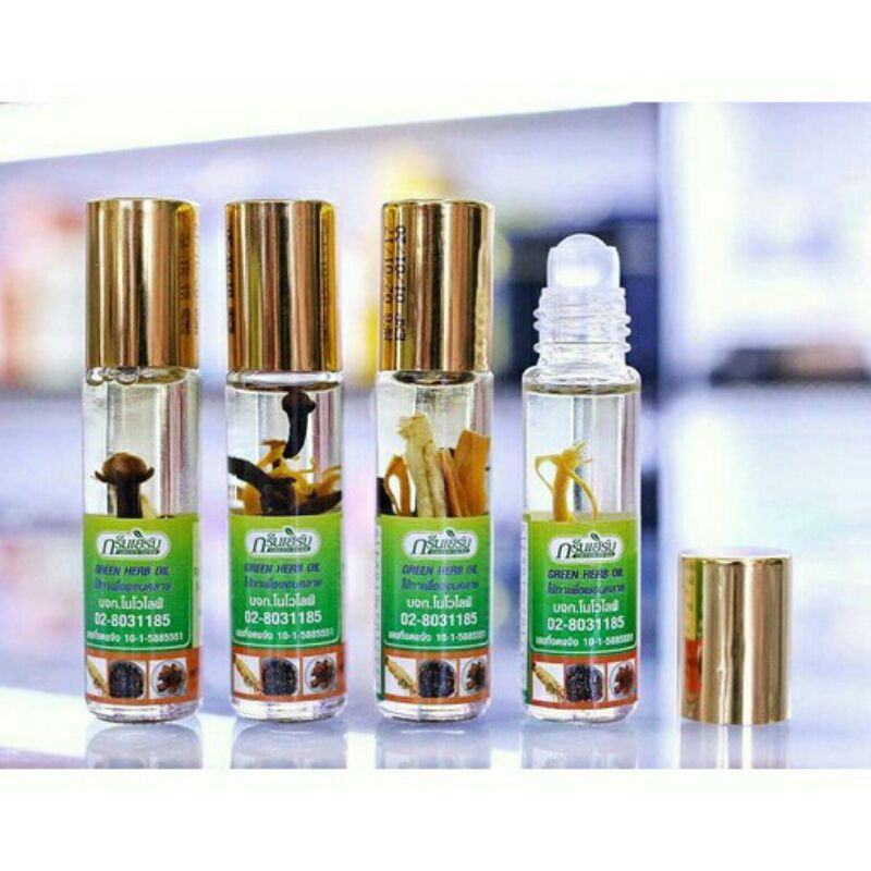 Dầu lăn nhân sâm Green Herb Oil 8cc ⚡ CAM KẾT CHÍNH HÃNG ⚡ Dầu lăn nhân sâm thảo dược Thái Lan phòng ngừa cảm mạo