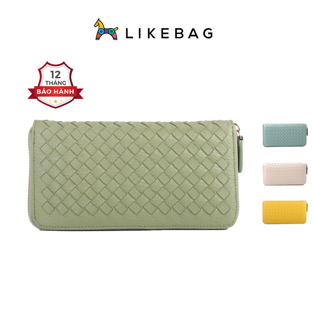 Ví nữ cầm tay basic dáng dài LIKEBAG họa tiết da đan 225ST7110 - LIBAGI