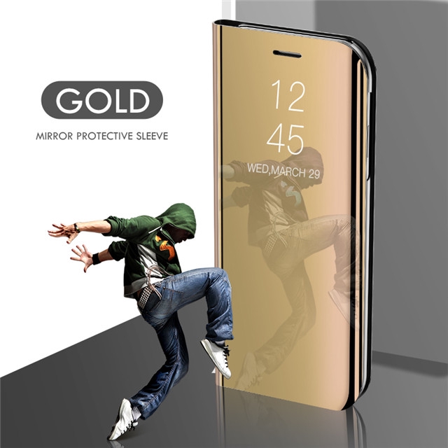 Ốp Lưng Nắp Gập Màu Trơn Có Mặt Gương Phía Trước Cho Xiaomi Redmi Note 5 6 7 8 Pro 5a 3 4 4x 5pro 6pro 7pro 8pro Redmi Note 9pro 9s 9pro Max