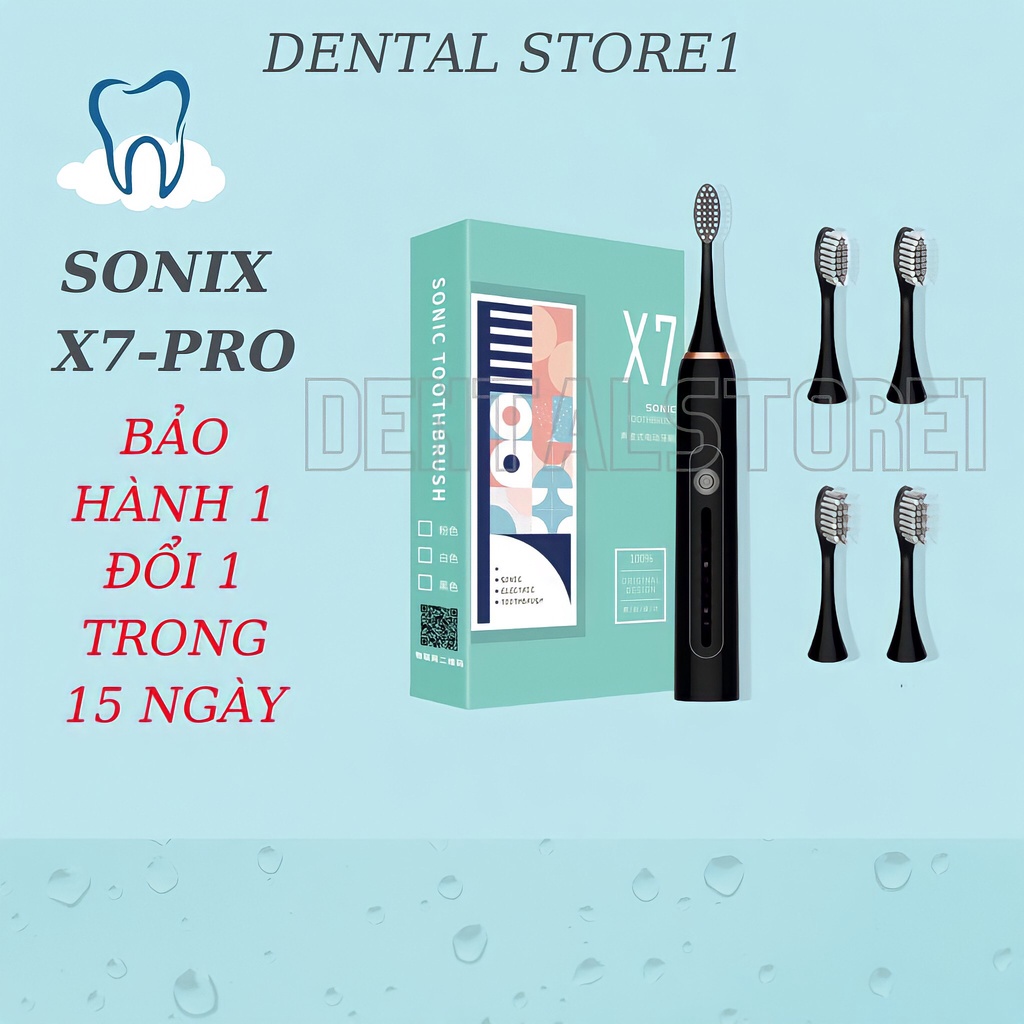 Bàn chải điện sonic x7 pro.Bàn chải đánh răng điện lông siêu mềm-bảo vệ nướng-phù hợp cả với răng nhẹ cảm