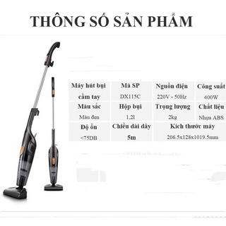 Máy hút bụi cầm tay Deerma DX115C công suất hút khỏe 400W, độ ồn thấp