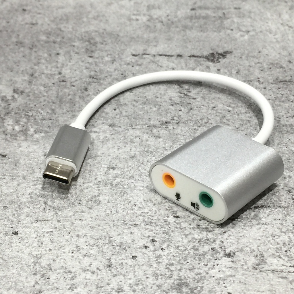 CÁP TYPE-C -&gt; AUDIO 7.1 AL ALLOY ĐEN, BẠC