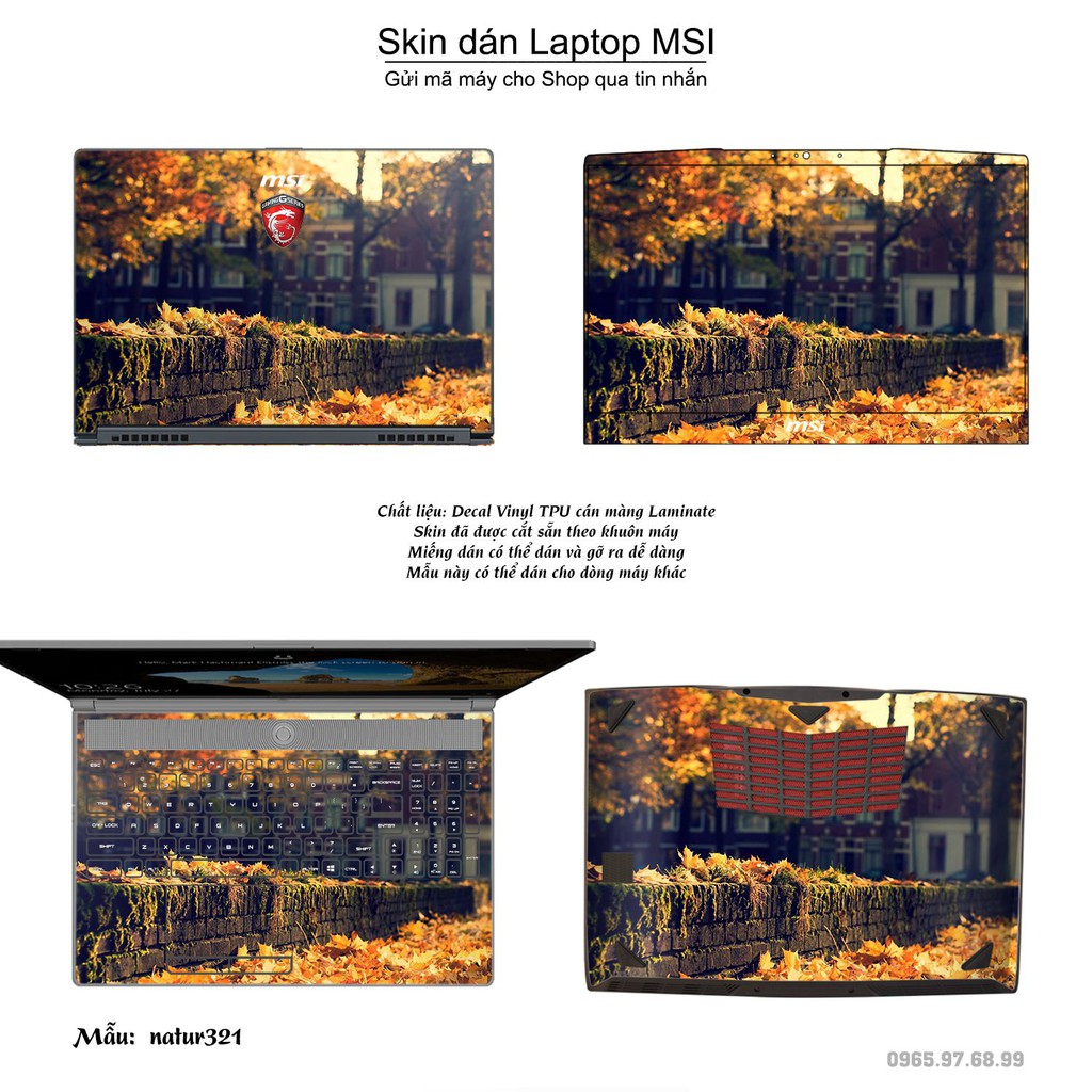 Skin dán Laptop MSI in hình thiên nhiên nhiều mẫu 12 (inbox mã máy cho Shop)