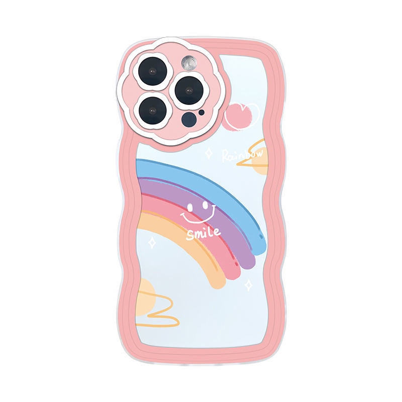 Ốp Điện Thoại In Hình Mặt Cười Cầu Vồng Cho iPhone 12 13 11 Pro Max X Xs Max Xr Asu5