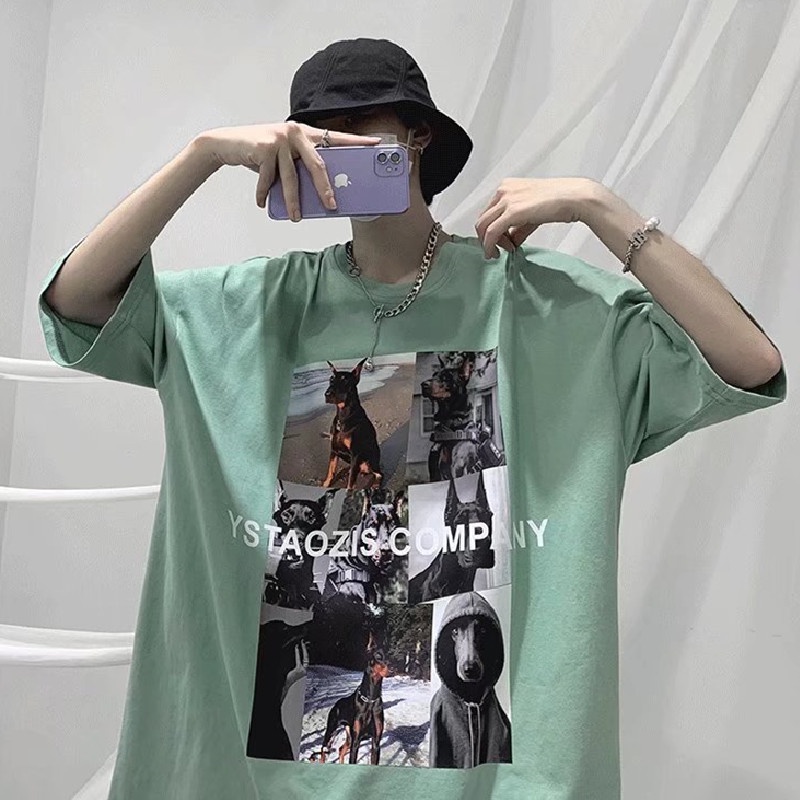 Áo Thun Tay Ngắn Dáng Rộng In Chữ Phong Cách Hip Hop Thời Trang Cho Nam Size M-5XL