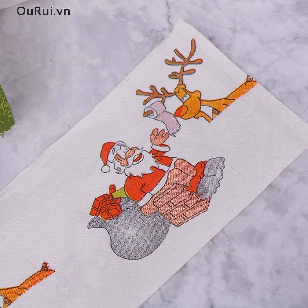 Cuộn Khăn Giấy Vệ Sinh In Hình Ông Già Noel Giáng Sinh Trang Trí Nhà Cửa