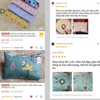 Gối trẻ em cotton 100% DreamBedding gối trẻ em từ 2 tuổi đến 7 tuổi size 30x50