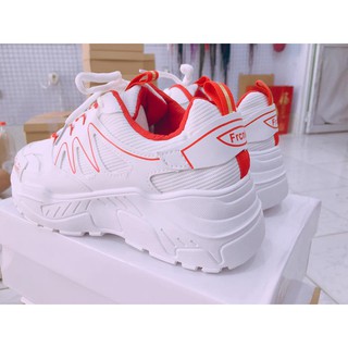 Giày Sneaker Nữ Hàn Quốc  Trắng Vạch đỏ