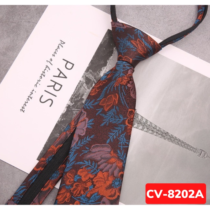 Cà vạt Nam bản to 8cm phong cách lịch sự, chững chạc, Cravat thắt sẵn, Calavat chú rể, Cavat công sở, dự tiệc CV-8202
