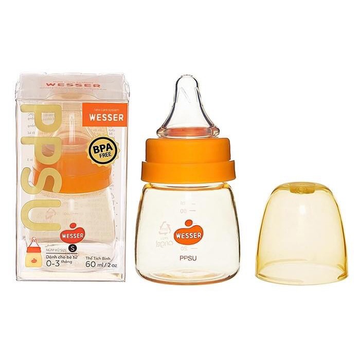 Bình sữa WESSER PPSU cổ hẹp - 60ml