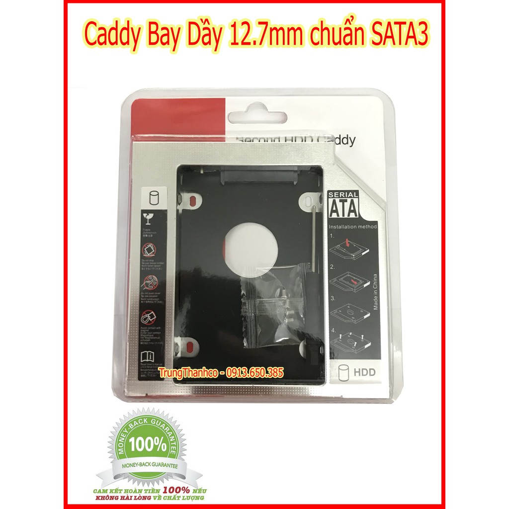 Caddy Bay Dày 12.7mm chuẩn SATA3 Cho Laptop
