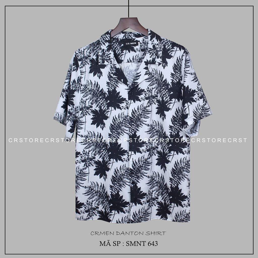 Áo Sơ Mi Cổ Vest FERN TREE. Sơ mi tay lỡ ngắn tay unisex nam nữ trơn vải lụa mềm SMNT643