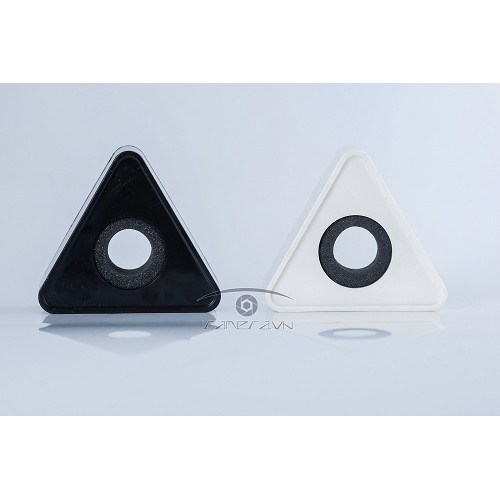 Logo cho mic phỏng vấn truyền hình nhựa tam giác màu trắng/ đen