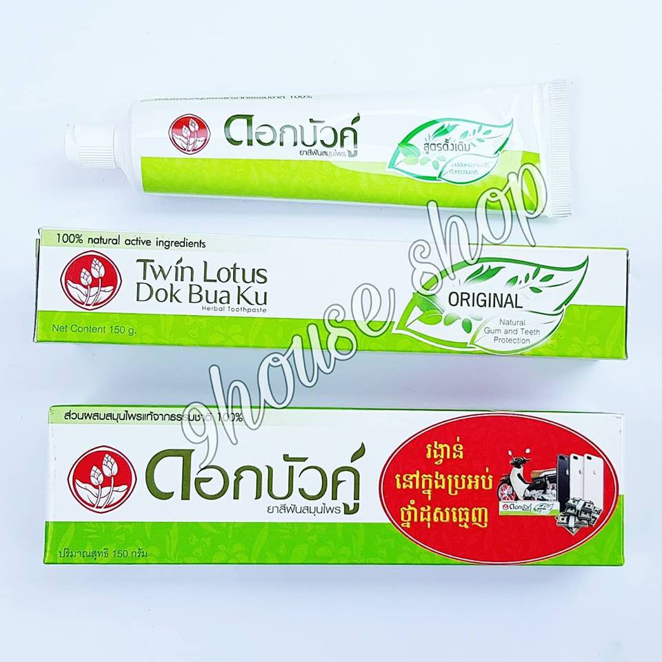 [Mã COSHOT03 giảm 10% đơn 350K] (150g) Kem đánh răng Dok Bua Ku Twin Lotus Thái Lan | BigBuy360 - bigbuy360.vn