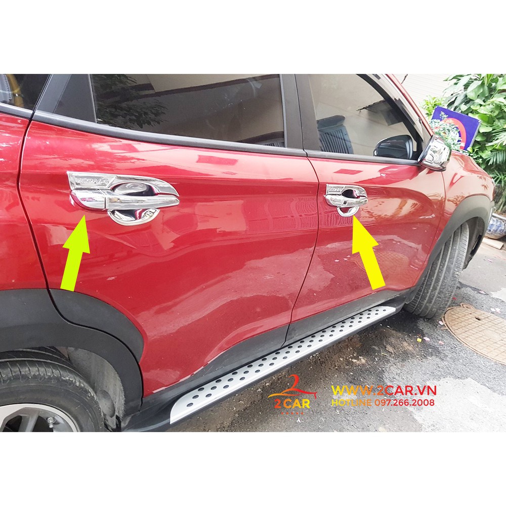 Bộ ốp tay, hõm xe Hyundai Kona 2019-2020 mạ crom cao cấp