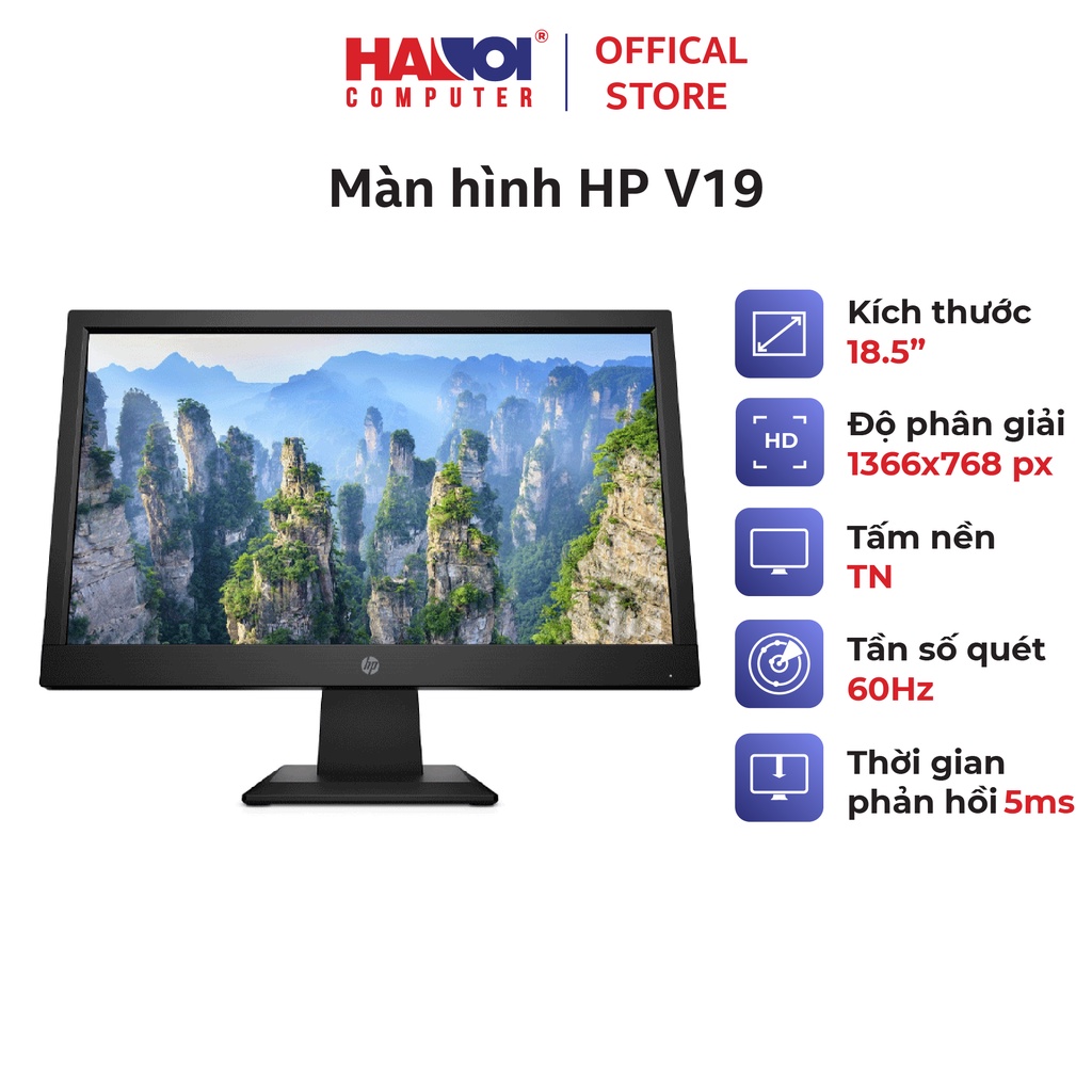 Màn hình HP V19 (18.5inch/HD/TN/60Hz/5ms/200nits/VGA)