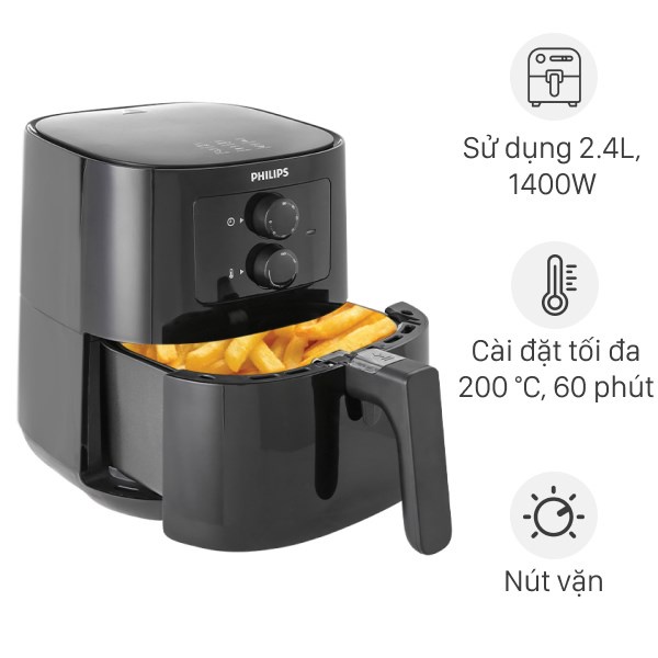 Nồi chiên không dầu Philips HD9200/90 - Hàng chính hãng-Bảo Hành 24 Tháng