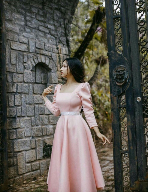 ( ẢNH VÀ VIDEO THẬT 1000%) đầm xoè phồng tay đính ngọc