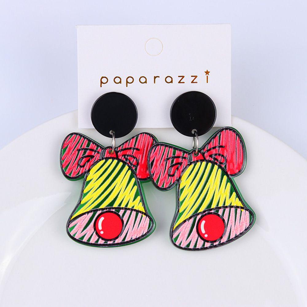 Bông Tai Acrylic Hình Hoa Tuyết / Chuông Giáng Sinh Thời Trang Cho Nữ