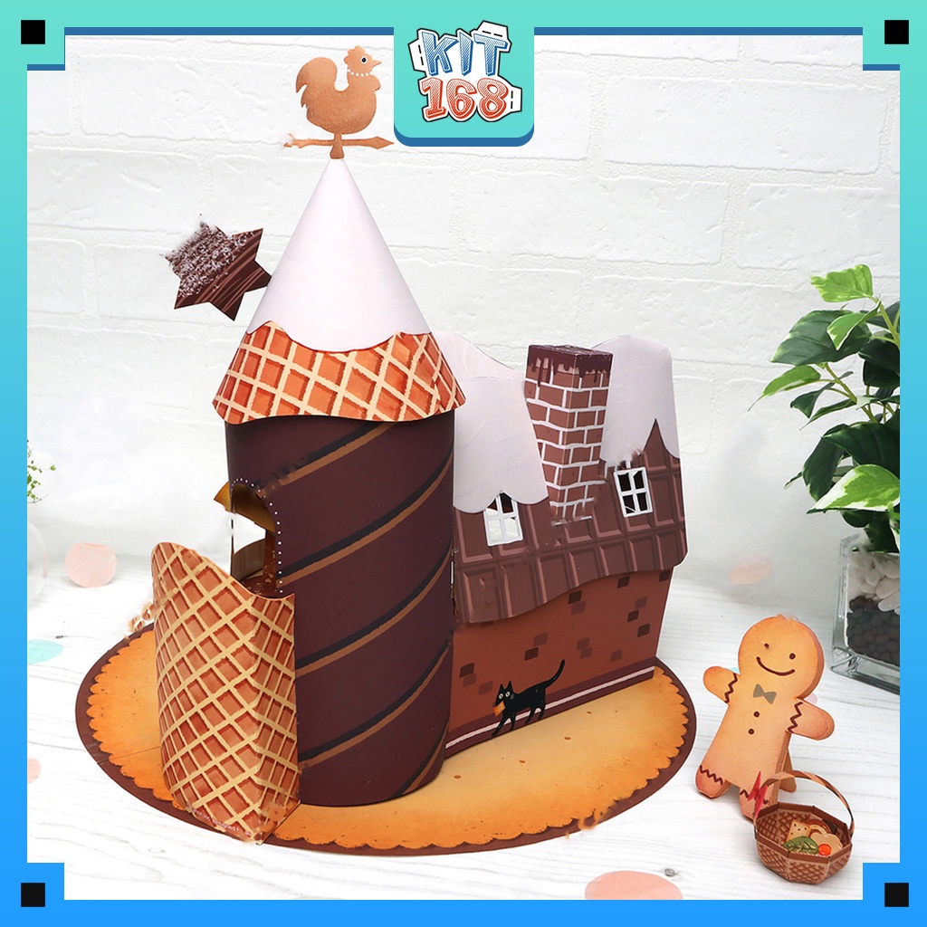 Mô hình giấy kiến trúc Ngôi nhà bánh kẹo