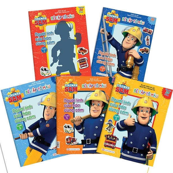 Sách - Bộ Sách Fireman Sam - Bé Tập Tô Màu - Người Lính Cứu Hỏa Dũng Cảm (Bộ 5 Cuốn)