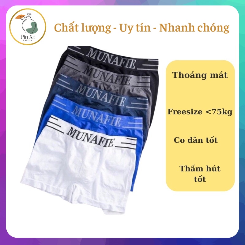 Quần lót boxer MUNIFIE co dãn 4 chiều màu ngẫu nhiên  PINXIT PARFUM