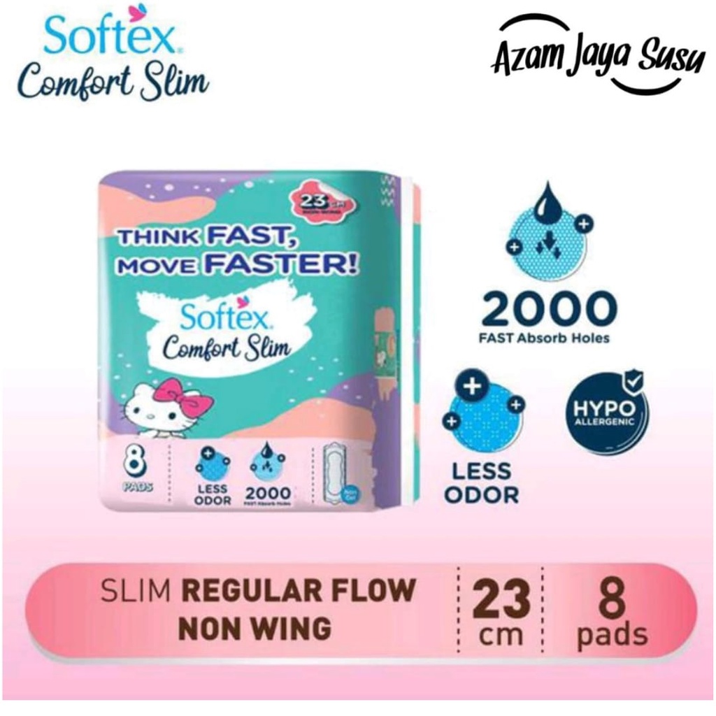 Softex Bộ 8 Miếng Dán Hình Mèo HELLO KITTY Không Có Cánh Thoải Mái