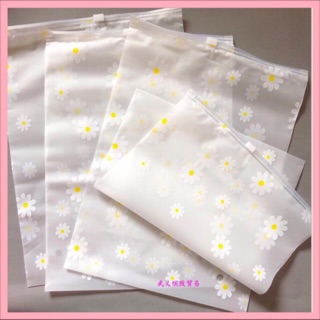 Túi zip mờ hình hoa cúc (D4B)