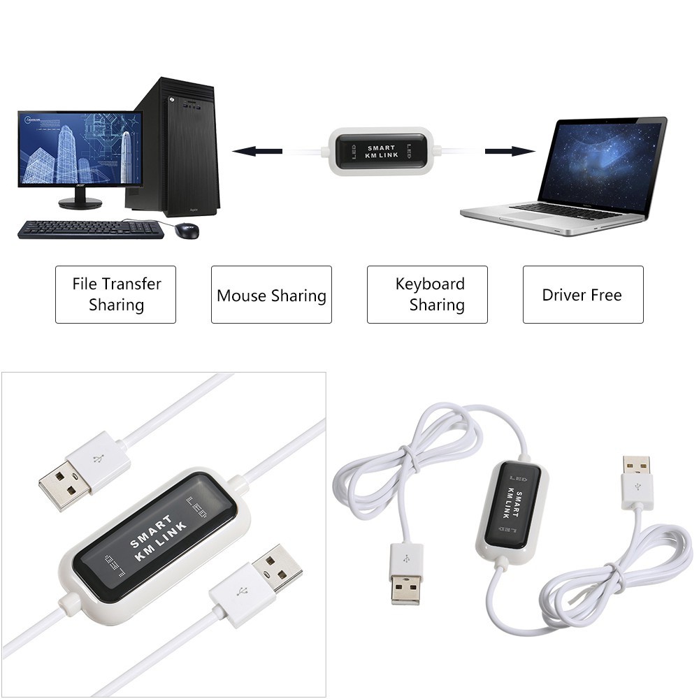 Cáp USB Chuyển Đổi Dữ Liệu Kết Nối Máy Tính Với Máy Tính Đồng Bộ Bàn Phím Chuột Smart KM Link cao cấp