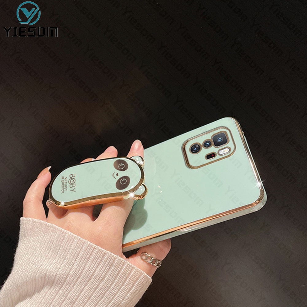 Ốp Điện Thoại Silicon Dẻo Họa Tiết Hoạt Hình Chú Gấu Kèm Giá Đỡ Cho Xiaomi Poco X3 GT X3 X4 Pro Nfc M3 M4 Pro 5G F3