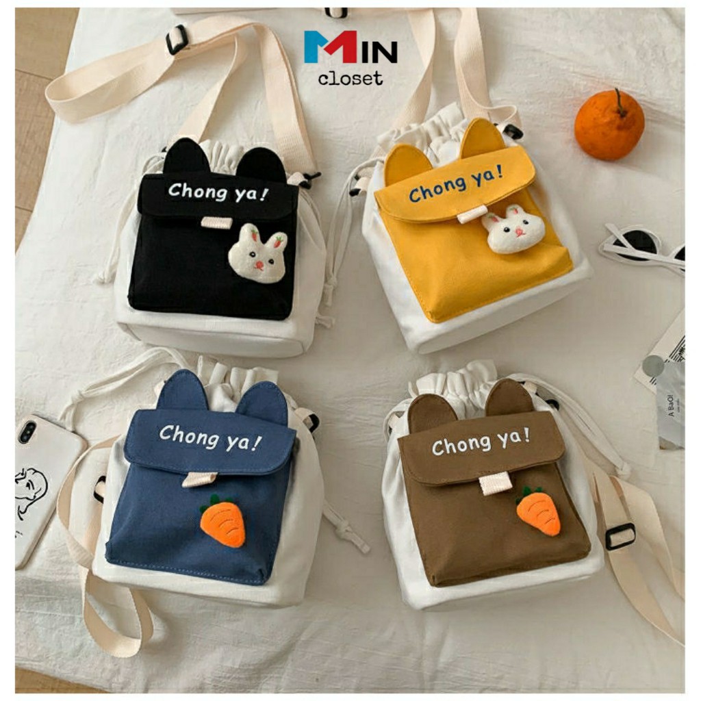 Túi đeo chéo 💖 𝑭𝑹𝑬𝑬𝑺𝑯𝑰𝑷 💖 Túi vải mini tai thỏ siêu dễ thương thiết kế Hàn Quốc TV05 | WebRaoVat - webraovat.net.vn