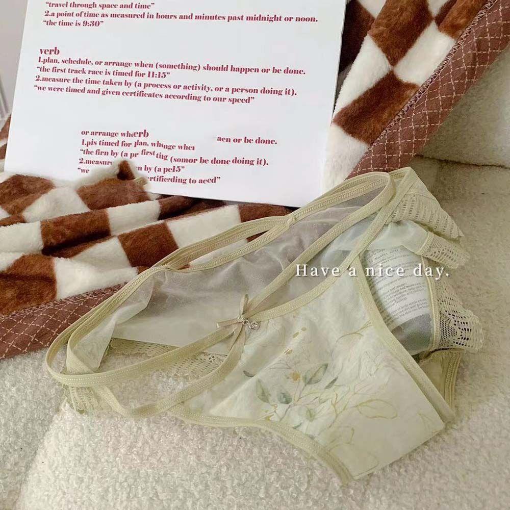 OCEANMAP Quần Lót Lưới In Họa Tiết Quyến Rũ Dành Cho Nữ