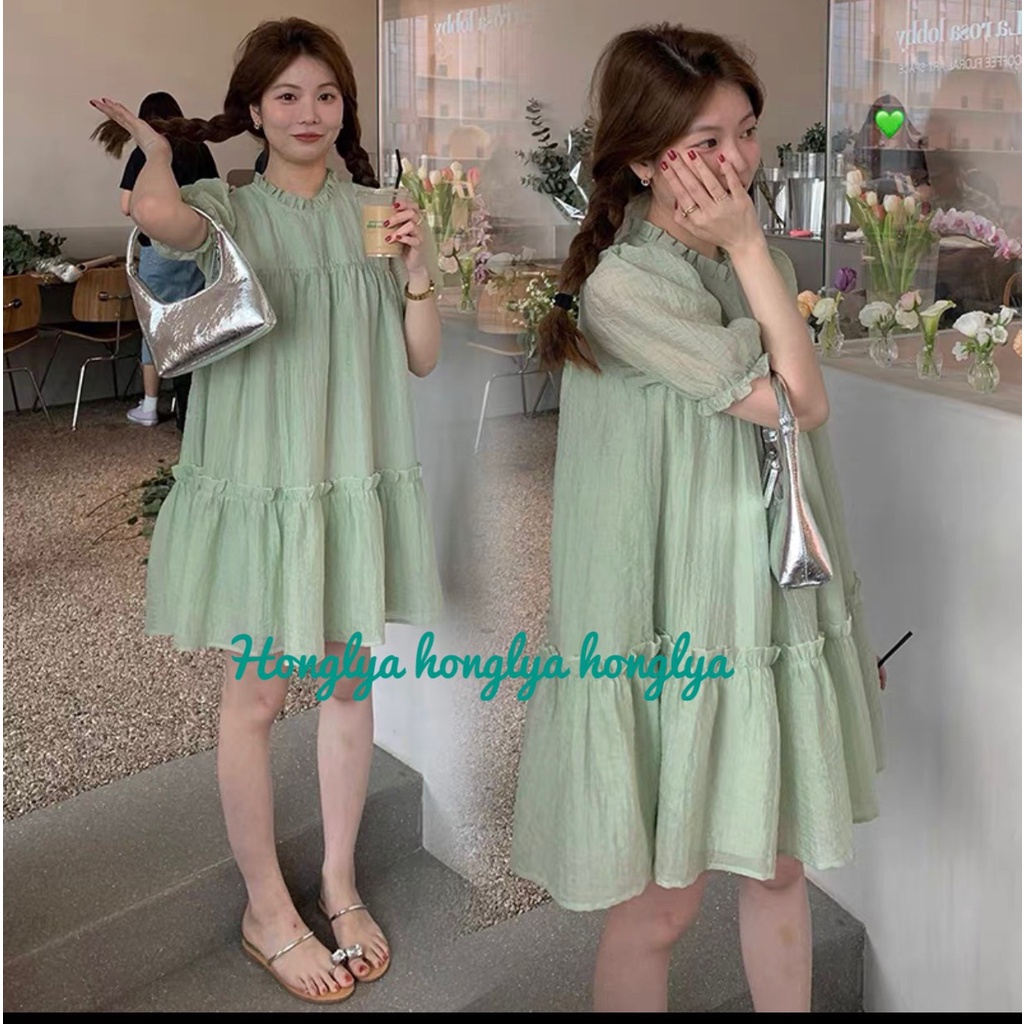 Đầm tiểu thư babydoll chất tơ cao cấp form freesize siêu xinh