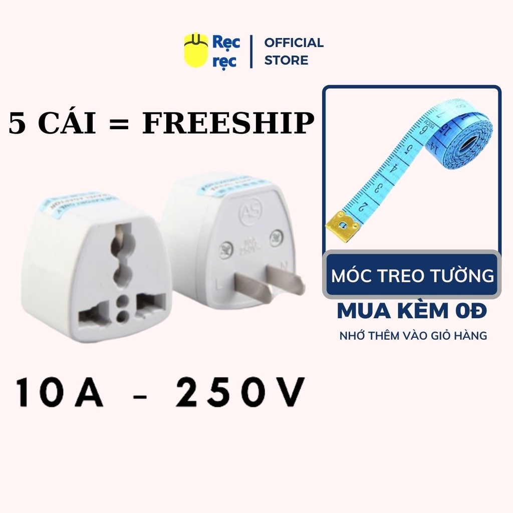 Đầu nối ổ cắm chuyển đổi phích cắm chuyển 3 chấu sang 2 chấu PCC3T2 chịu tải lớn, giá tốt