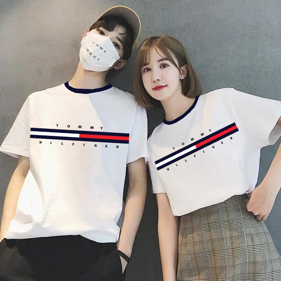 Áo đôi thun cặp nam nữ tay lỡ Unisex Tom form rộng vải cotton tình yêu ALALA