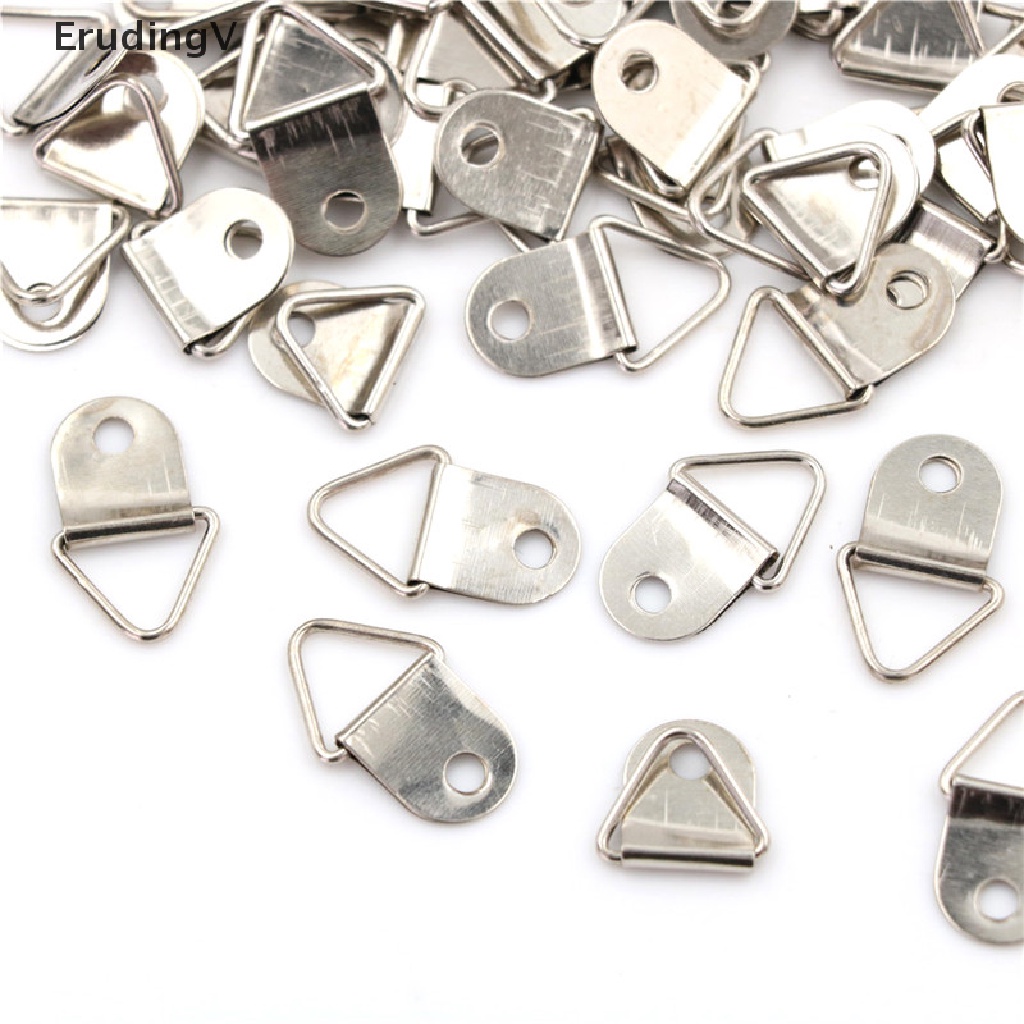 Set 50 Móc Treo Khung Ảnh Hình Tam Giác Tráng Gương Màu Bạc