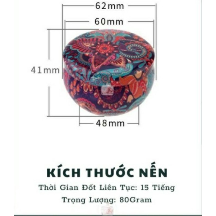 #New - Hot# Nến - sáp thơm hoa khô thiên nhiên - nến handmade mùi thơm dịu nhẹ không độc hại- hộp sắt bé cháy dài 15 giờ