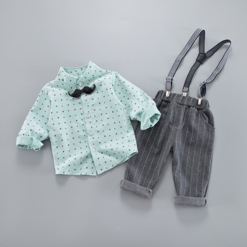 Set áo dài tay và quần yếm thời trang dành cho bé