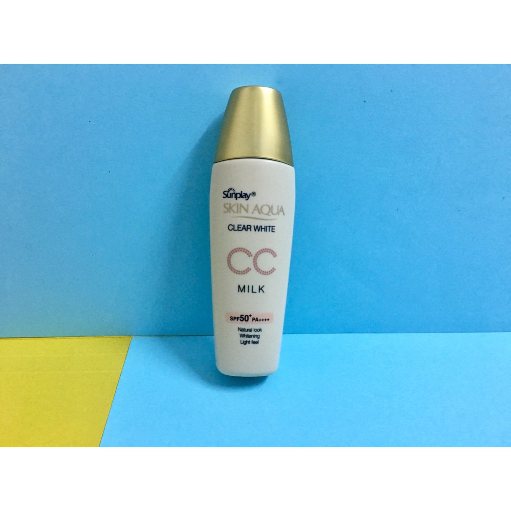 Sữa Chống Nắng Dưỡng Da &amp; Trang Điểm Nhẹ Sunplay Skin Aqua Clear White CC Milk SPF50+ 25g