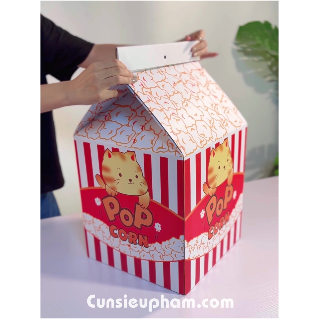 Ngôi nhà giấy bìa carton cào móng hình hộp sữa cho mèo