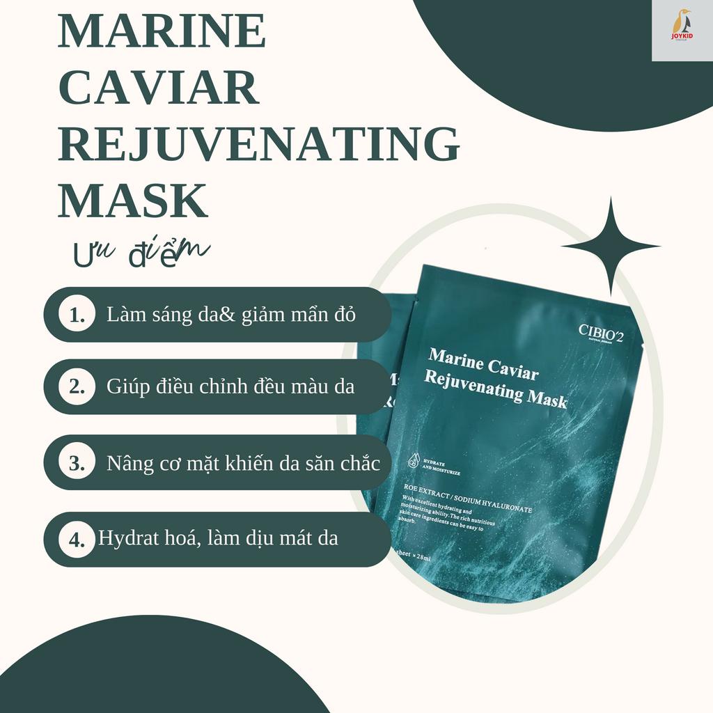 Mặt nạ CIBIO'2 Marine Caviar Rejuvenating Mask Thái Lan dưỡng trắng da, dưỡng ẩm, chống nhăn 10 miếng/hộp