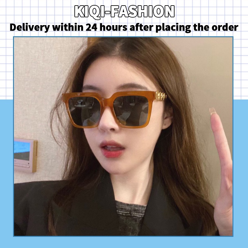 (KIQI-FASHION) COD Kính Mát Gọng Vuông Lớn Chống Tia Uv400 Thời Trang Dành Cho Nam Nữ