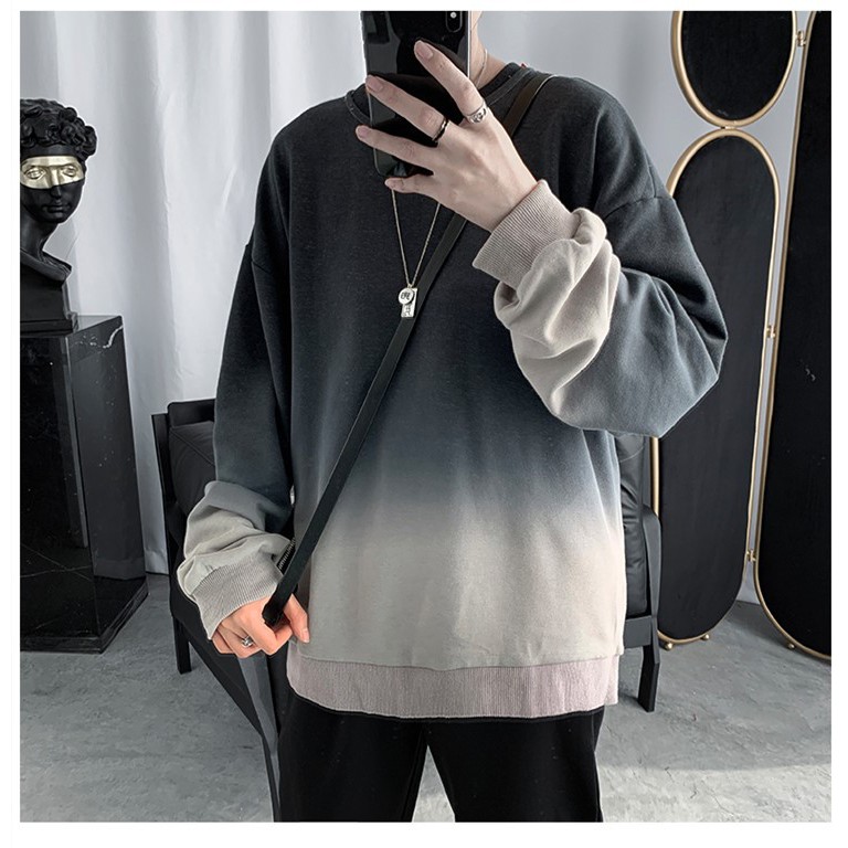 Áo thun tay dài Sweater form rộng UNISEX, áo sweater loang màu | BigBuy360 - bigbuy360.vn
