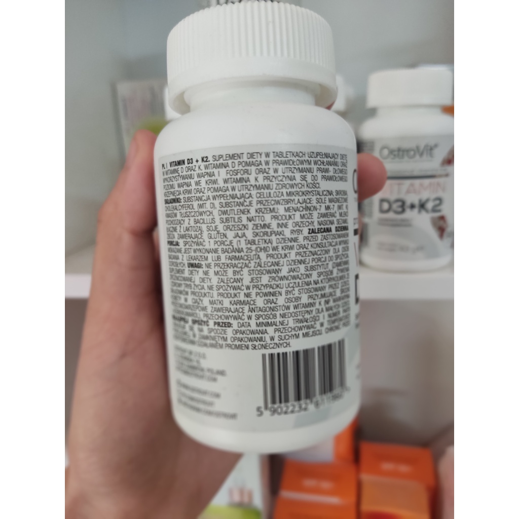 Thực phẩm bổ sung tăng sức đề kháng, săn chắc cơ xương OstroVit Vitamin D3+K2 90 viên